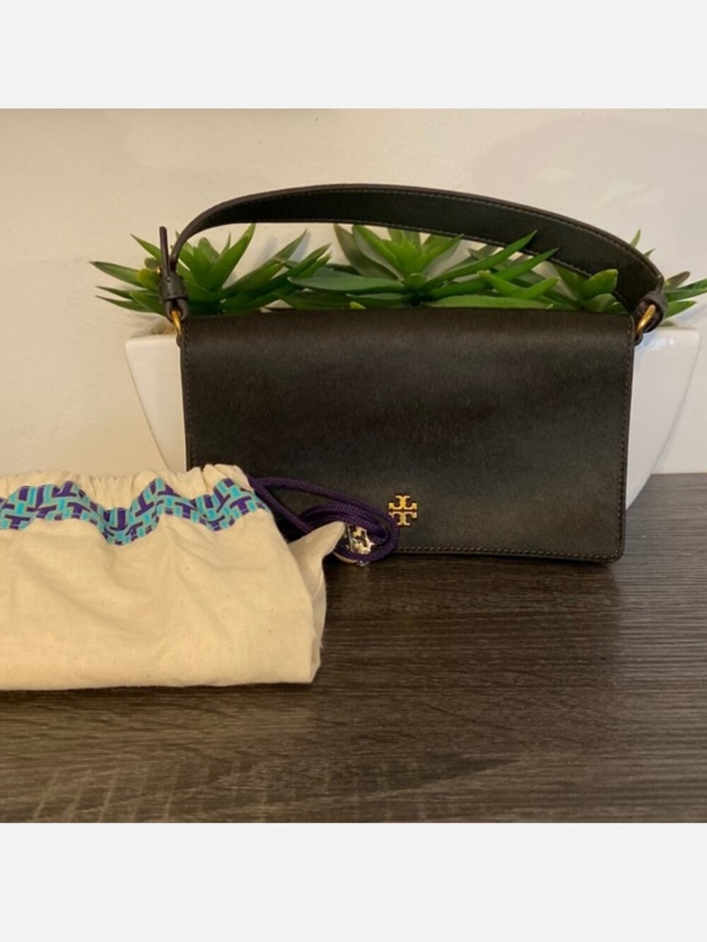 Tory Burch Black Crossbody with Gold Chain - Picture 2 of 7